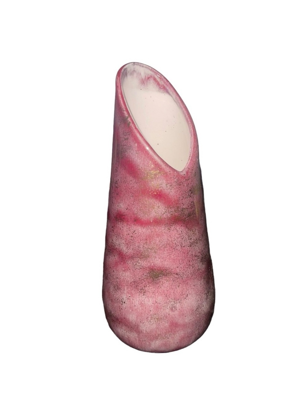 Vintage Mid Century Modern Hand Made Pottery 1960s Pink Purple
